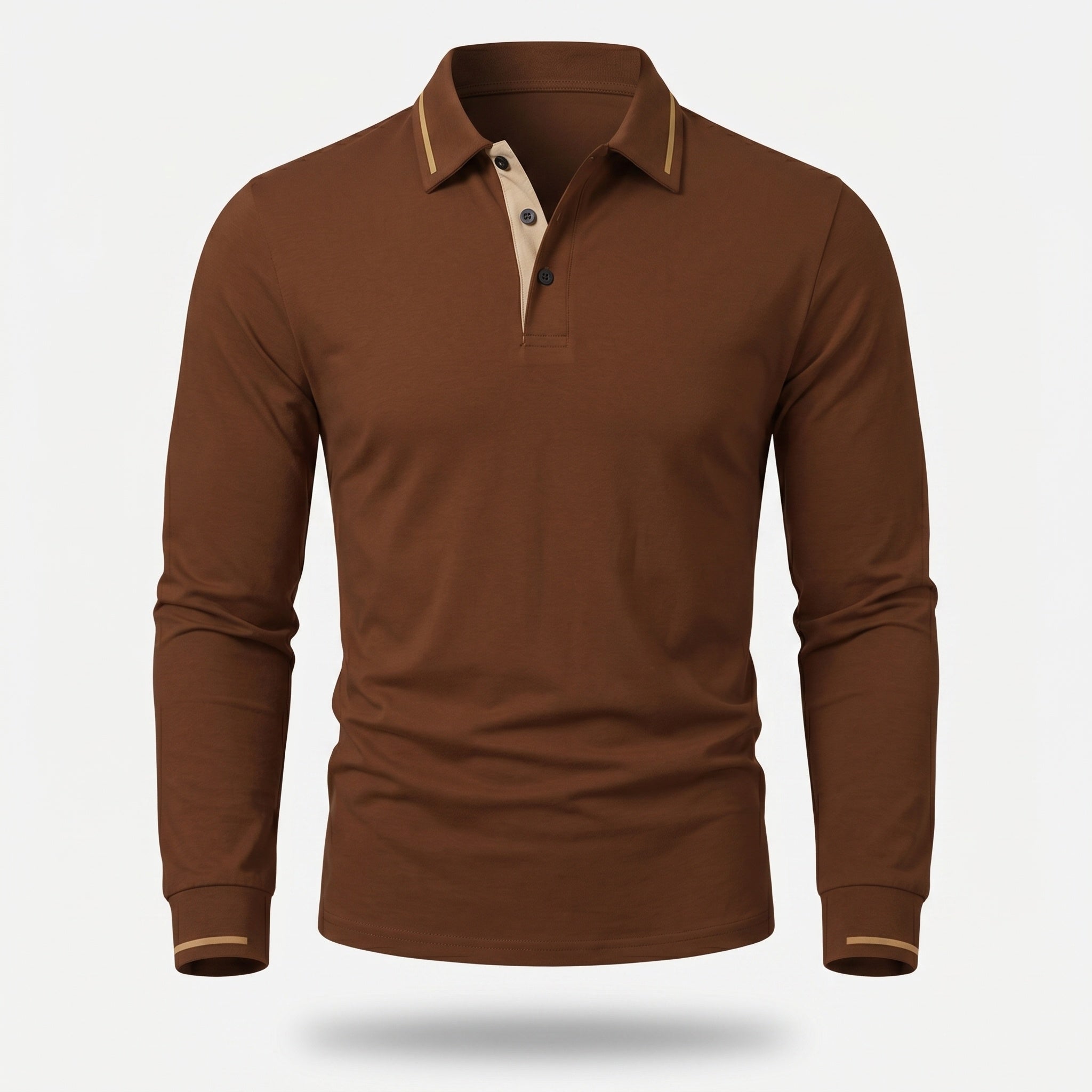 Atelier Rivelle | Polo Maille Homme Manches Longues Tricot Côtelé Élégant
