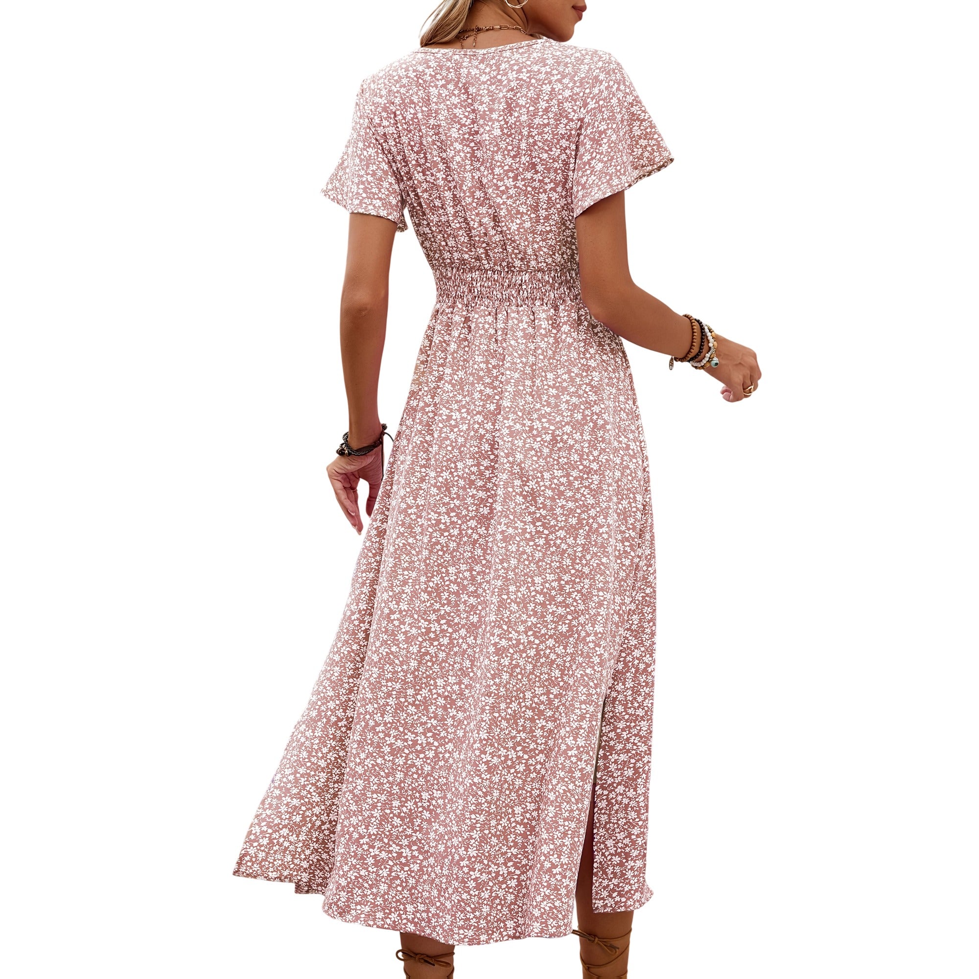 Atelier Rivelle | Robe Femme Été Fluide Manches Papillon Floral Fente