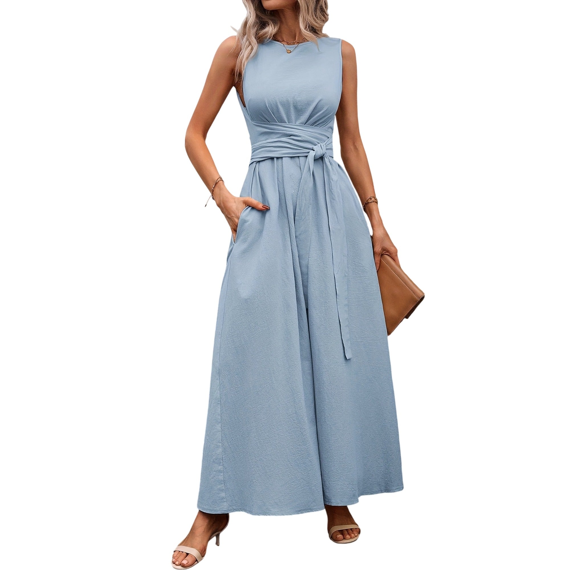 Atelier Rivelle | Robe Femme Été Sans Manches Dos Nu Fluide Décontractée
