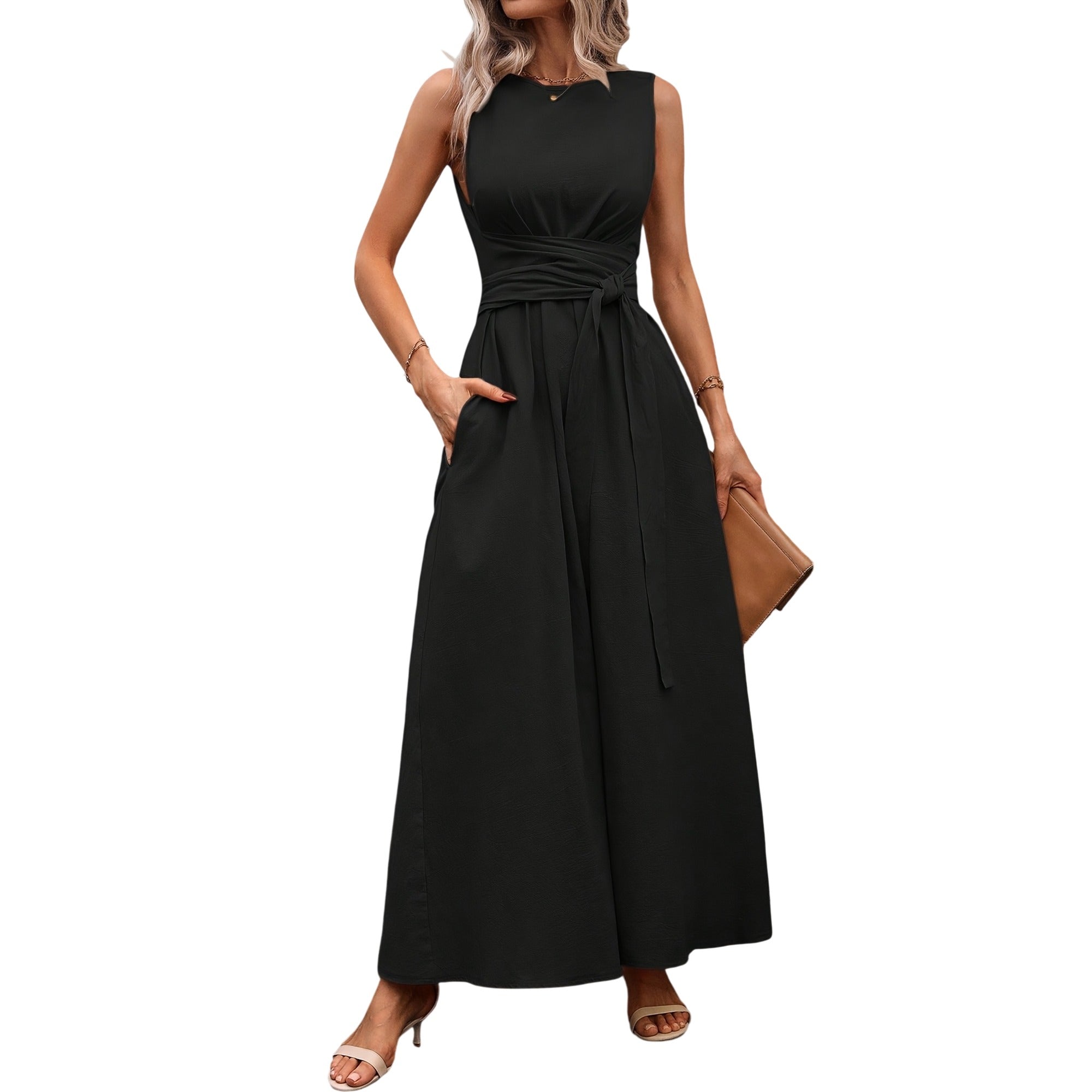 Atelier Rivelle | Robe Femme Été Sans Manches Dos Nu Fluide Décontractée