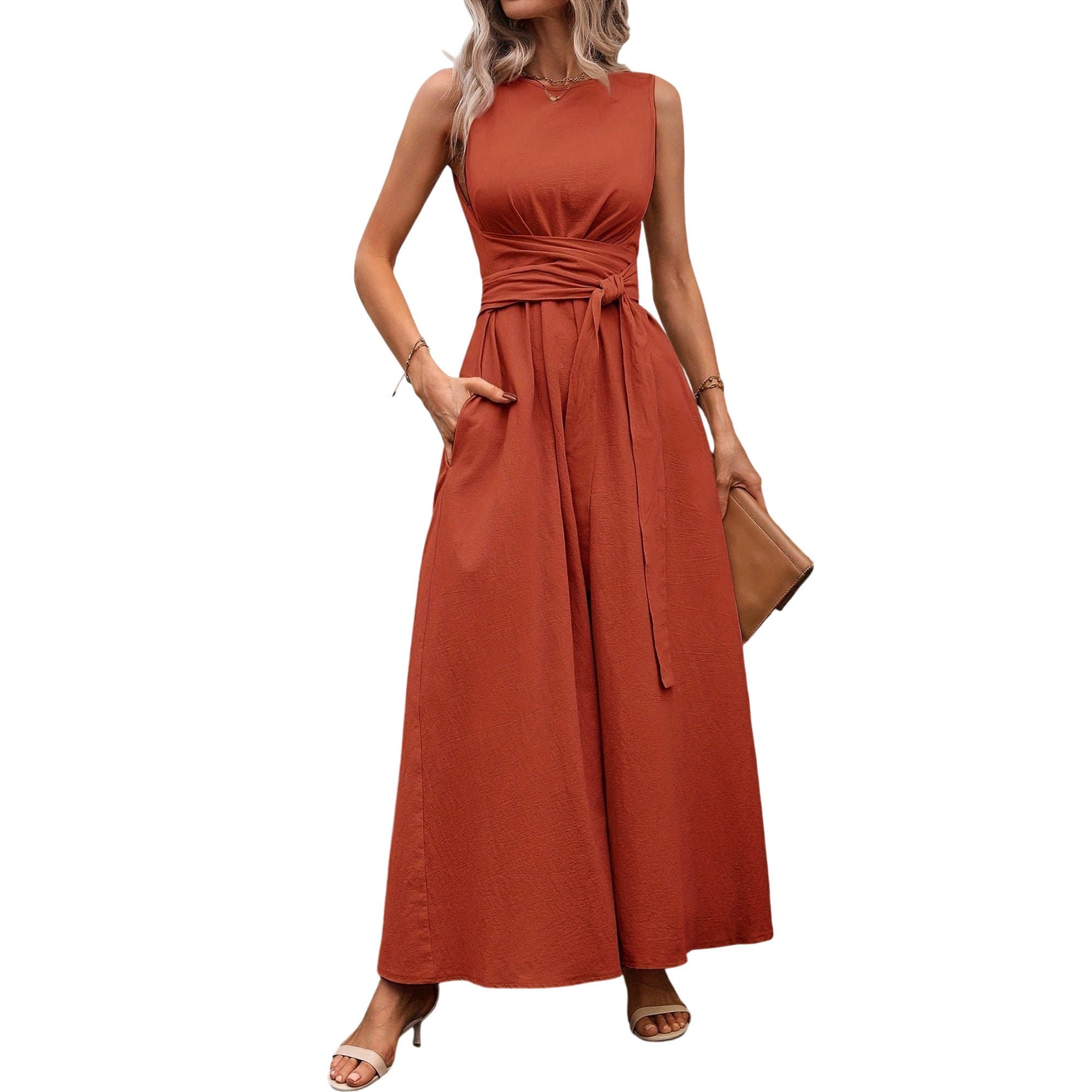 Atelier Rivelle | Robe Femme Été Sans Manches Dos Nu Fluide Décontractée