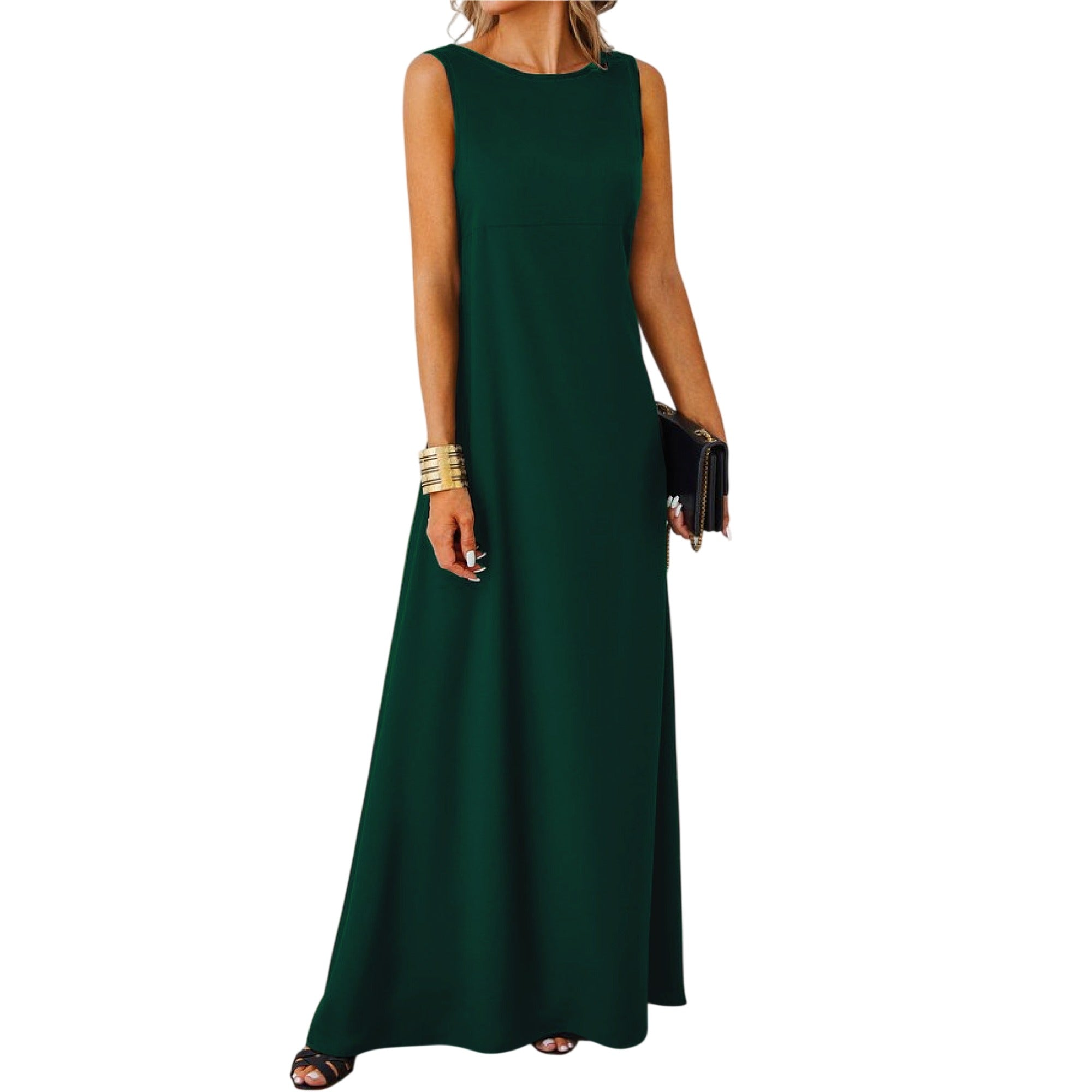 Atelier Rivelle | Robe Longue Femme Été Élégante Sans Manches Fluide