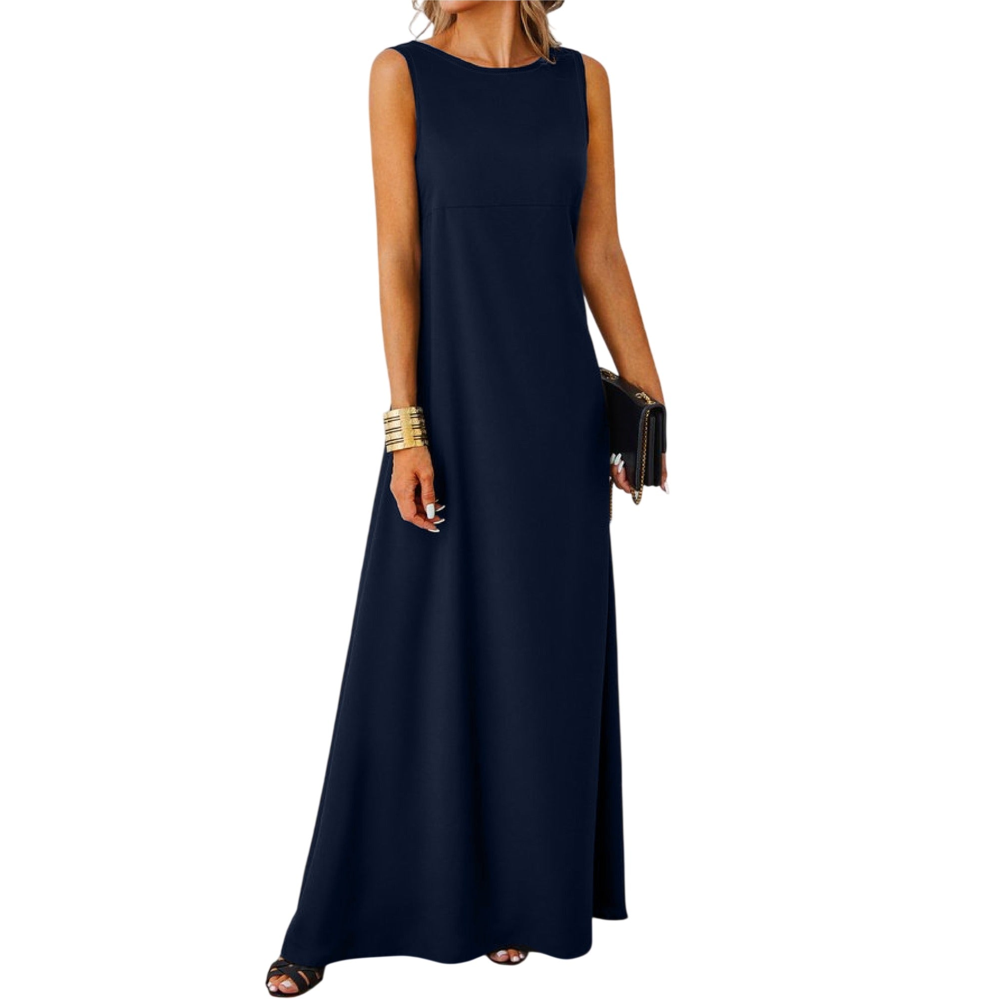 Atelier Rivelle | Robe Longue Femme Été Élégante Sans Manches Fluide