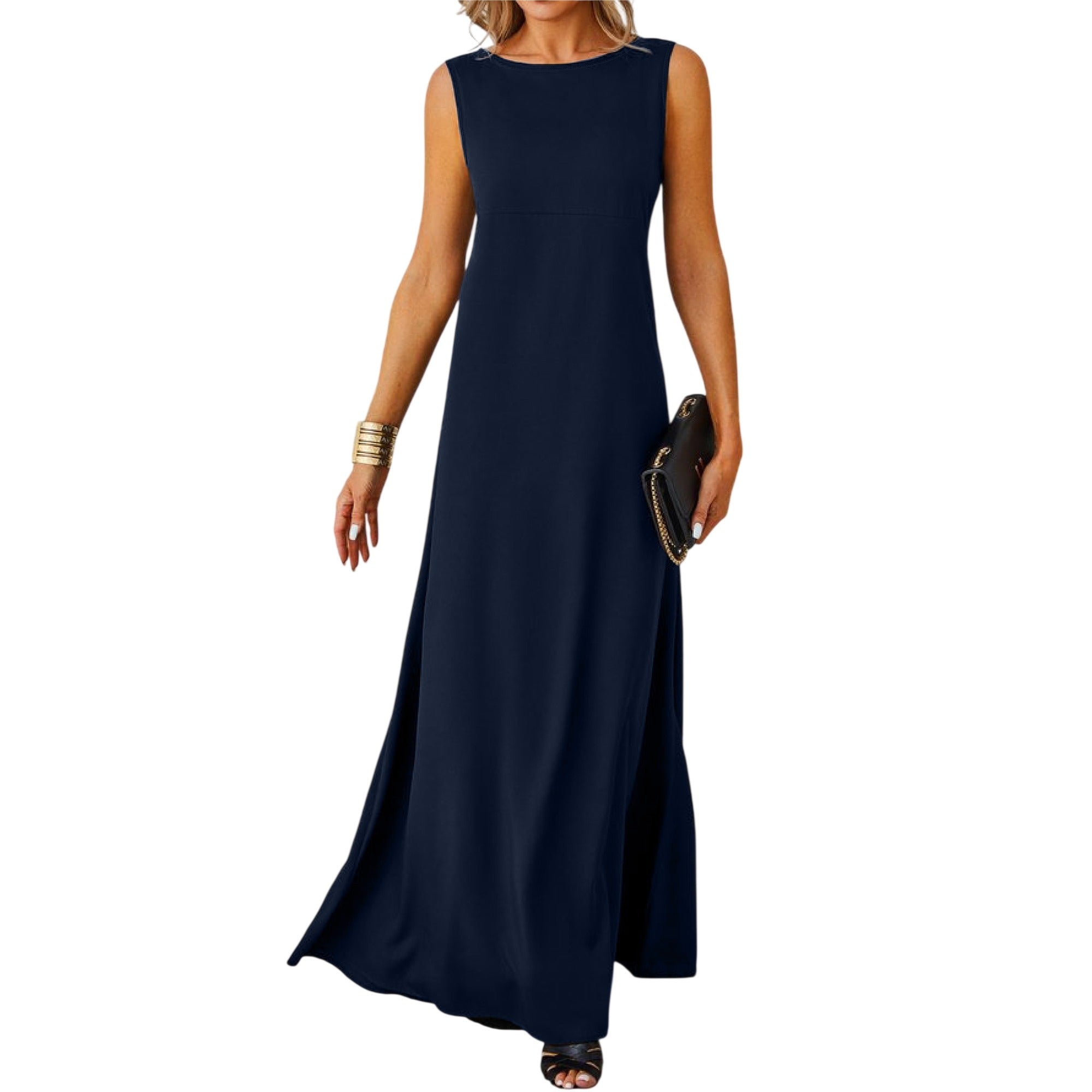 Atelier Rivelle | Robe Longue Femme Été Élégante Sans Manches Fluide