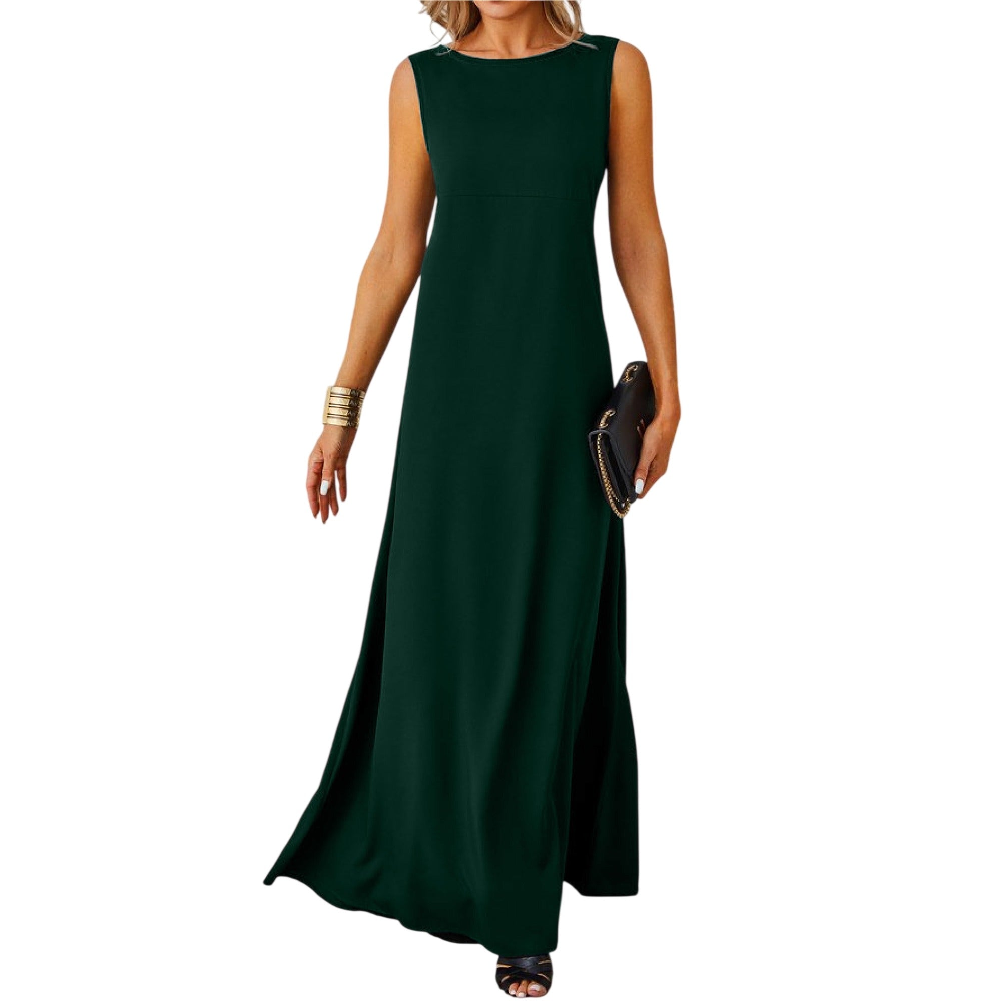 Atelier Rivelle | Robe Longue Femme Été Élégante Sans Manches Fluide