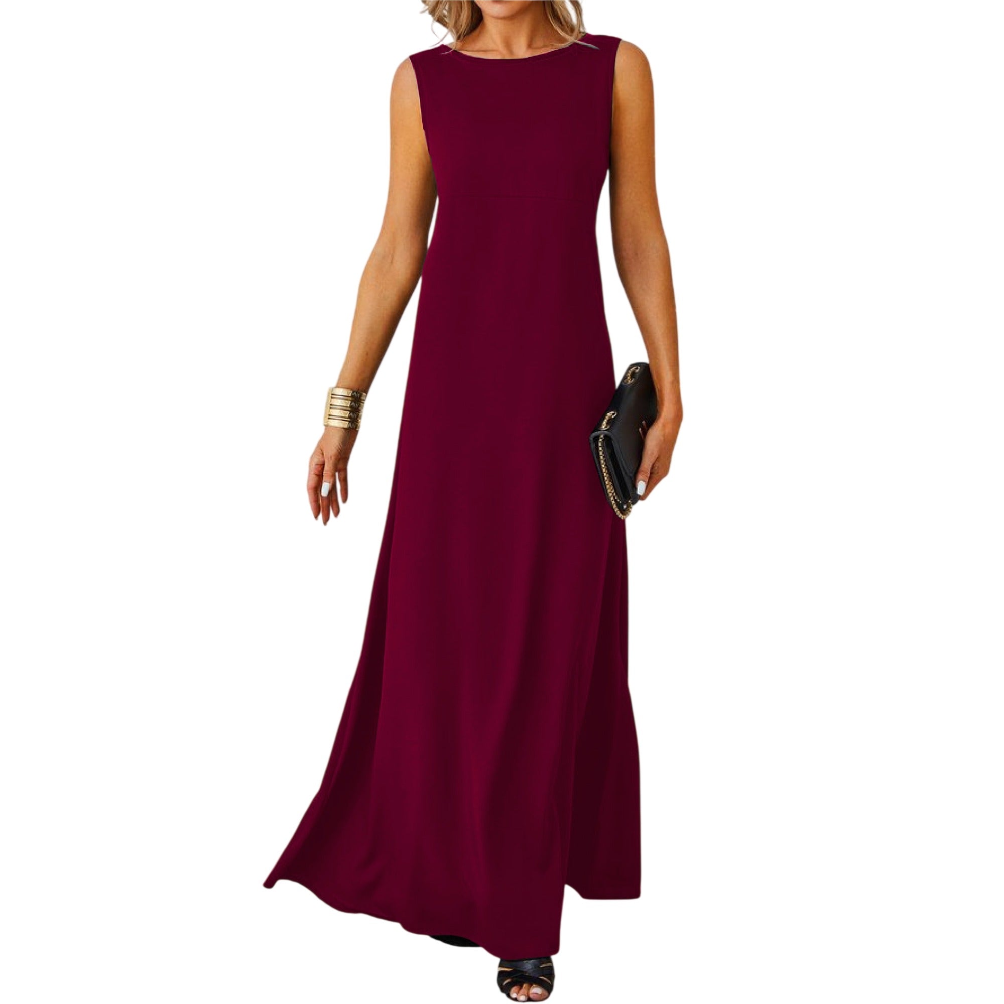 Atelier Rivelle | Robe Longue Femme Été Élégante Sans Manches Fluide