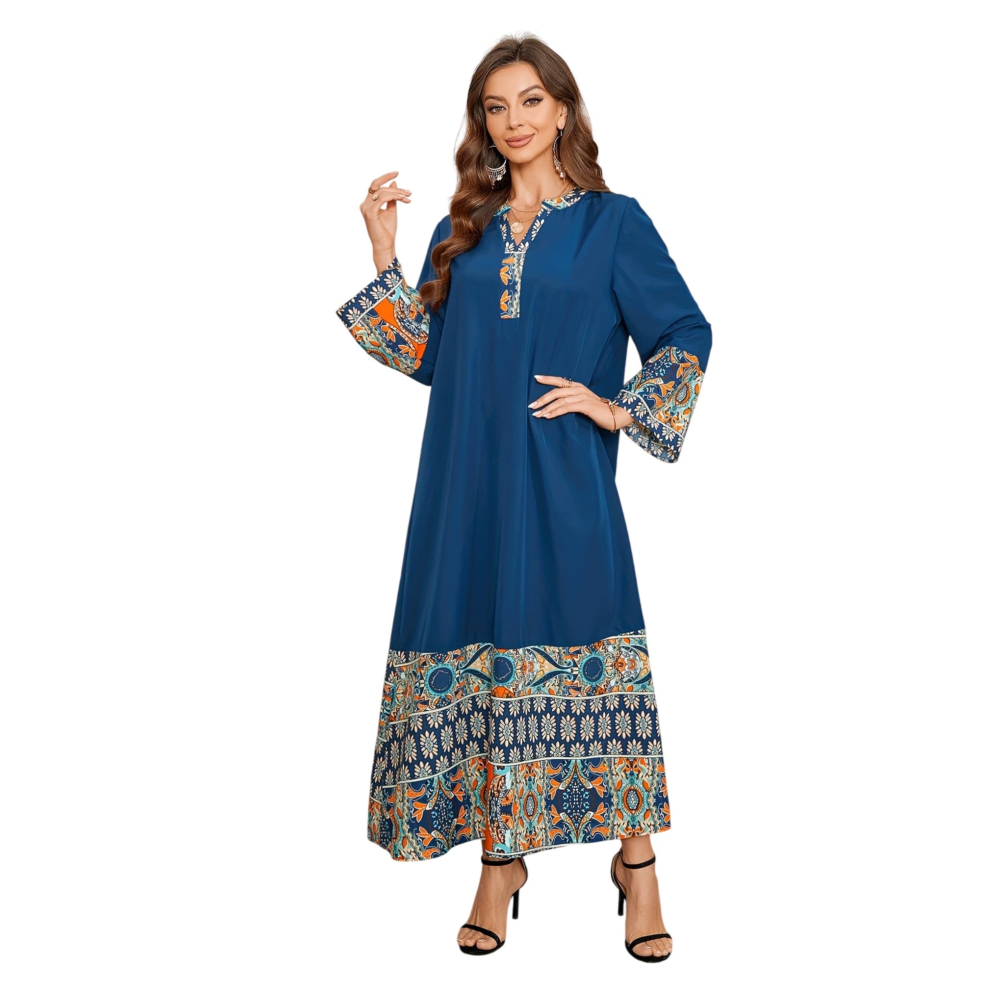 Atelier Rivelle | Robe Longue Femme Imprimée Patchwork Floral Fluide