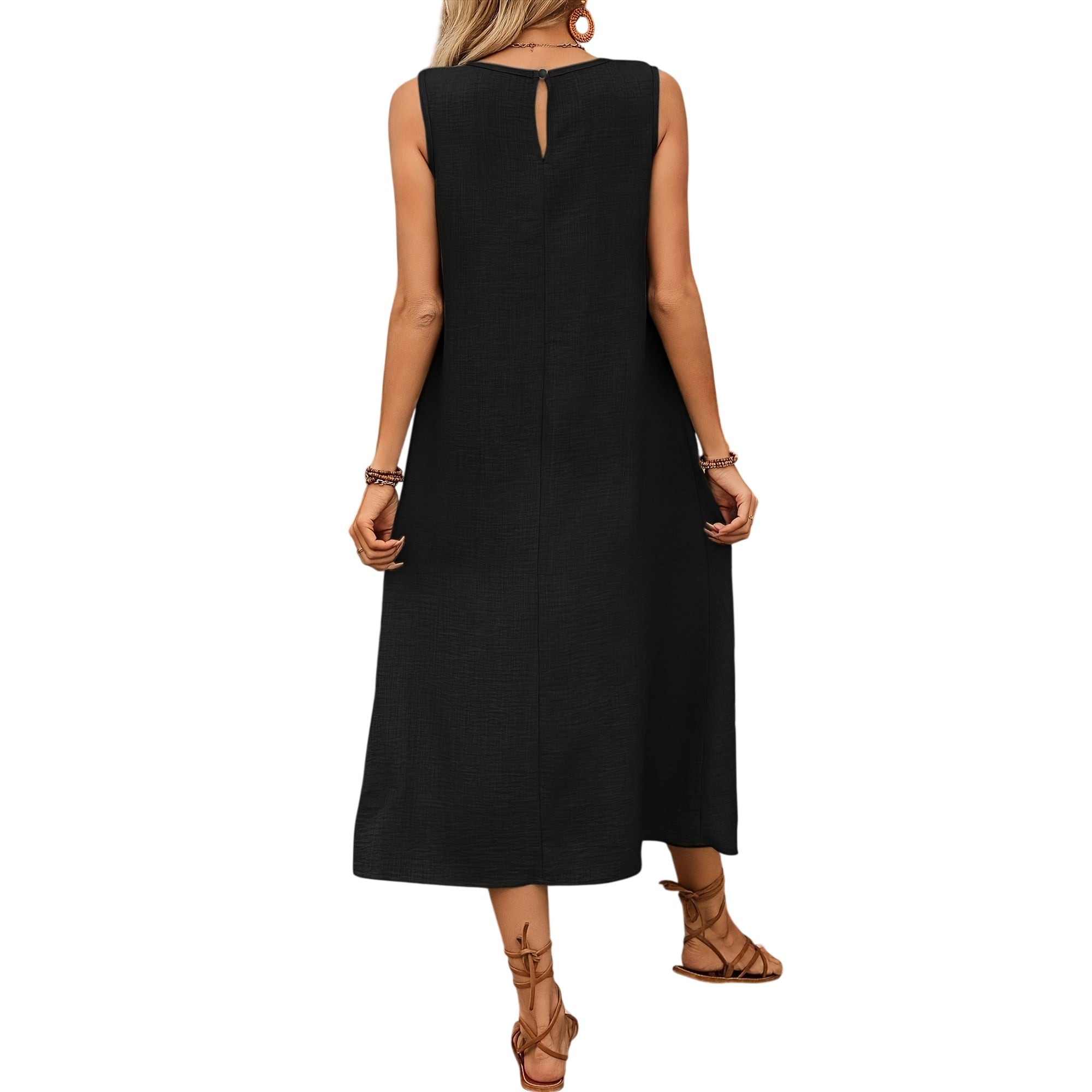 Atelier Rivelle | Robe Femme Sans Manches Fluide Poches Décontractée Été