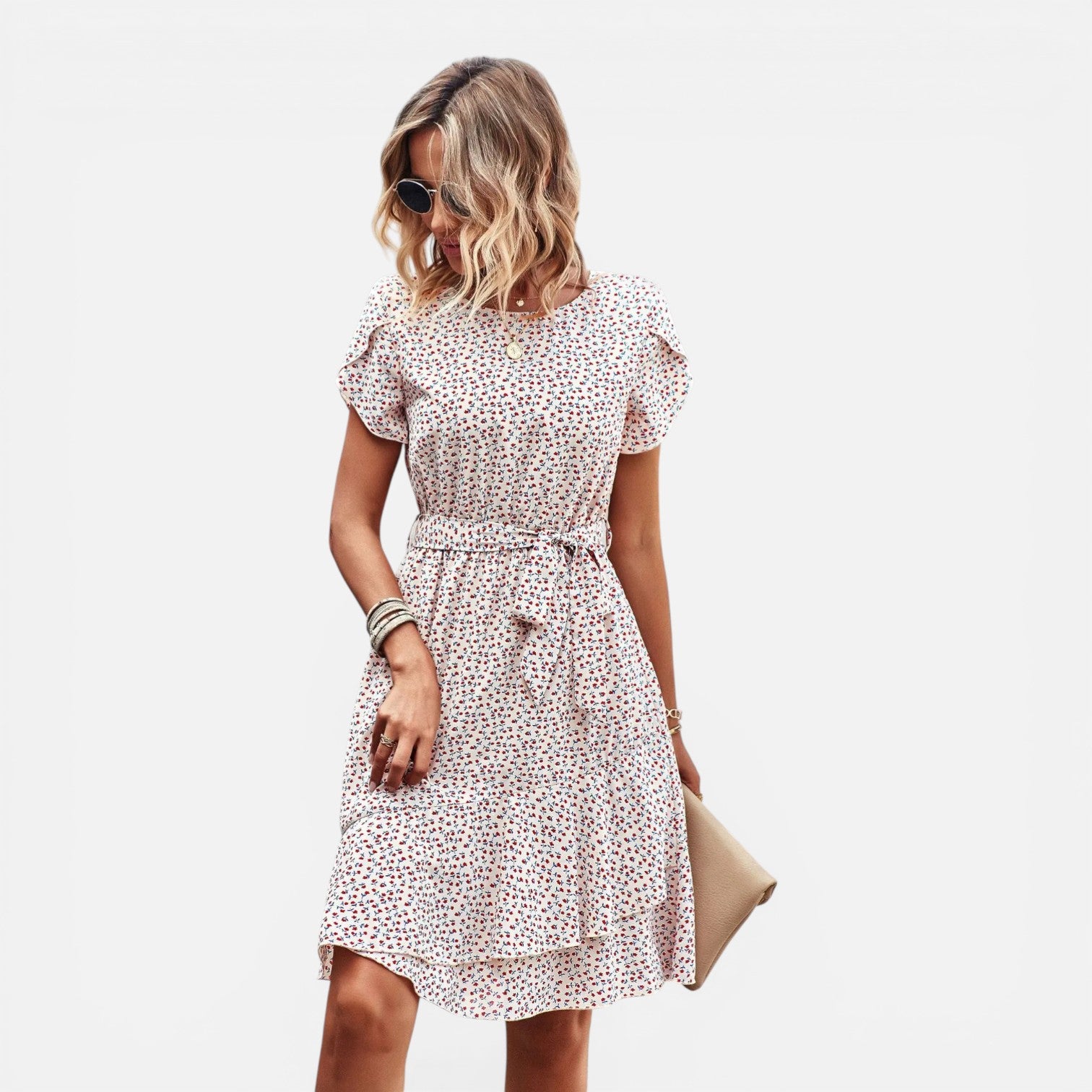 Atelier Rivelle | Robe d’été femme floral taille haute plissée confort casual