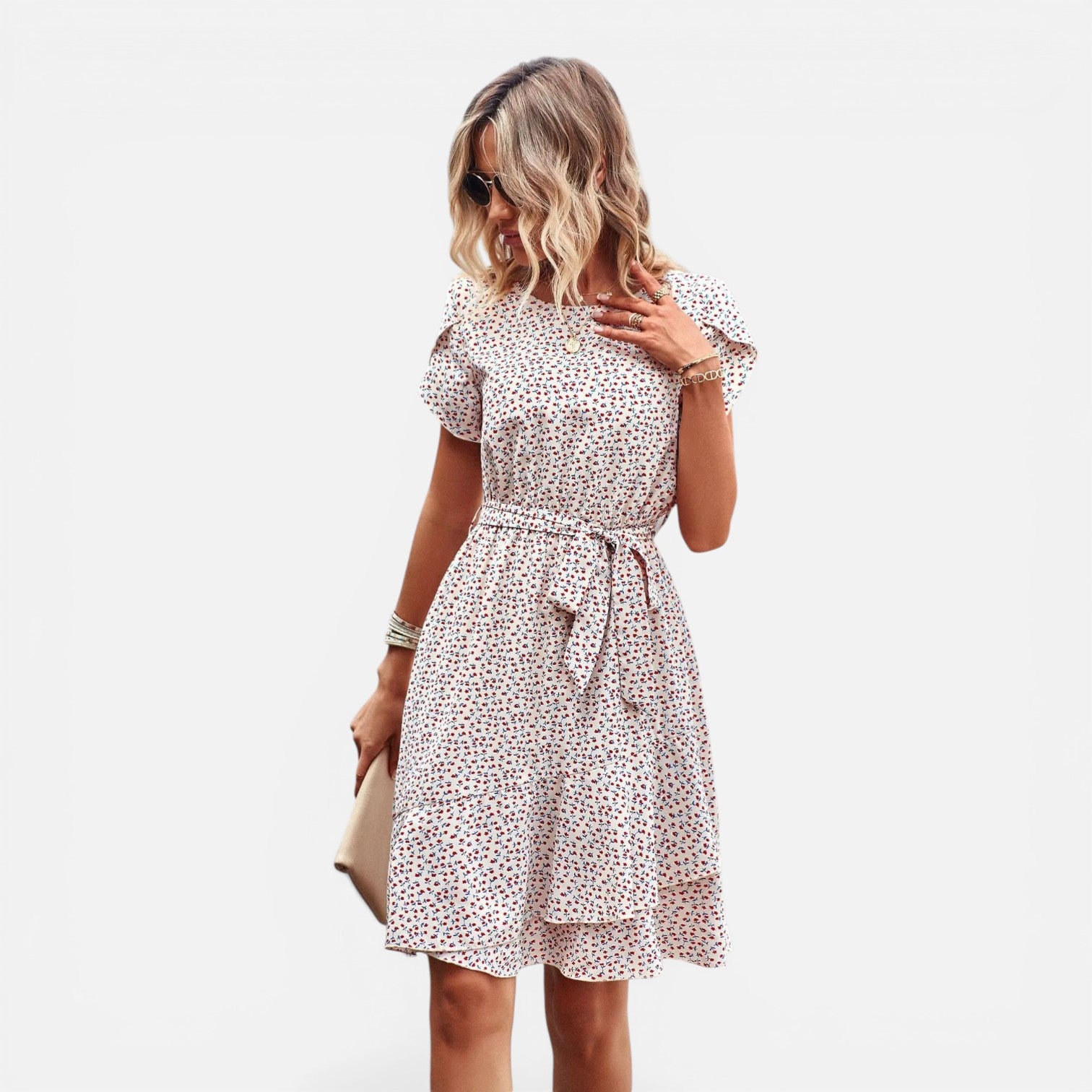 Atelier Rivelle | Robe d’été femme floral taille haute plissée confort casual