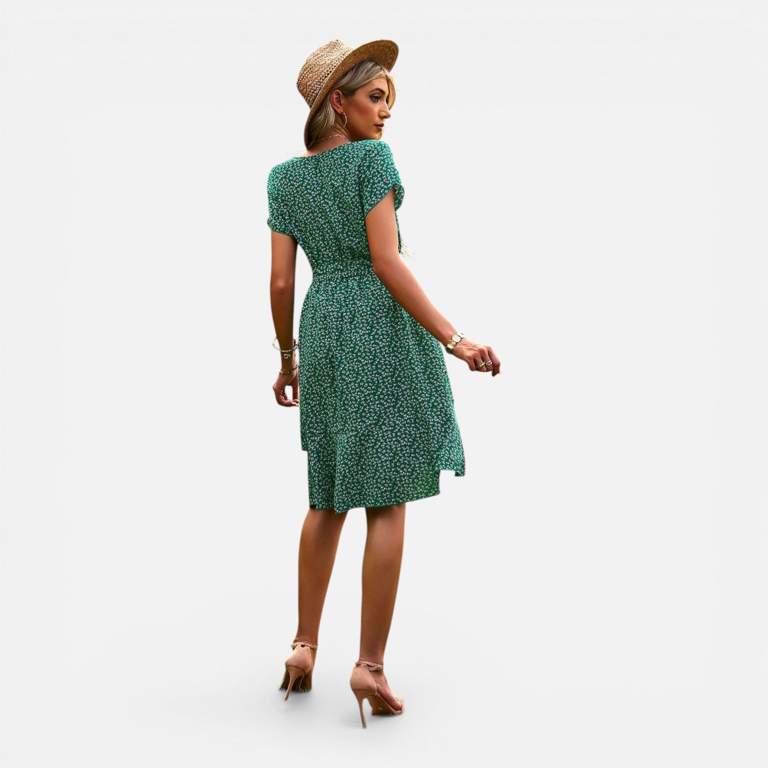 Atelier Rivelle | Robe d’été femme floral taille haute plissée confort casual