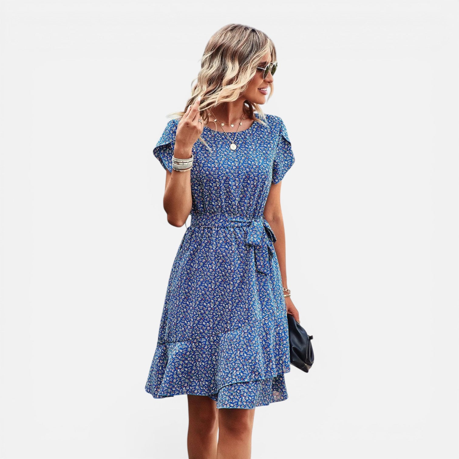 Atelier Rivelle | Robe d’été femme floral taille haute plissée confort casual