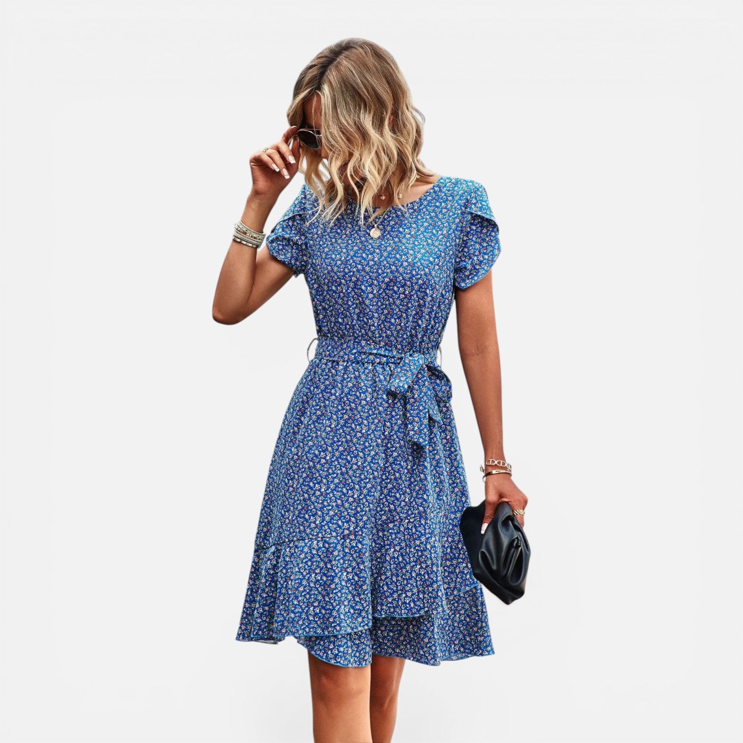 Atelier Rivelle | Robe d’été femme floral taille haute plissée confort casual