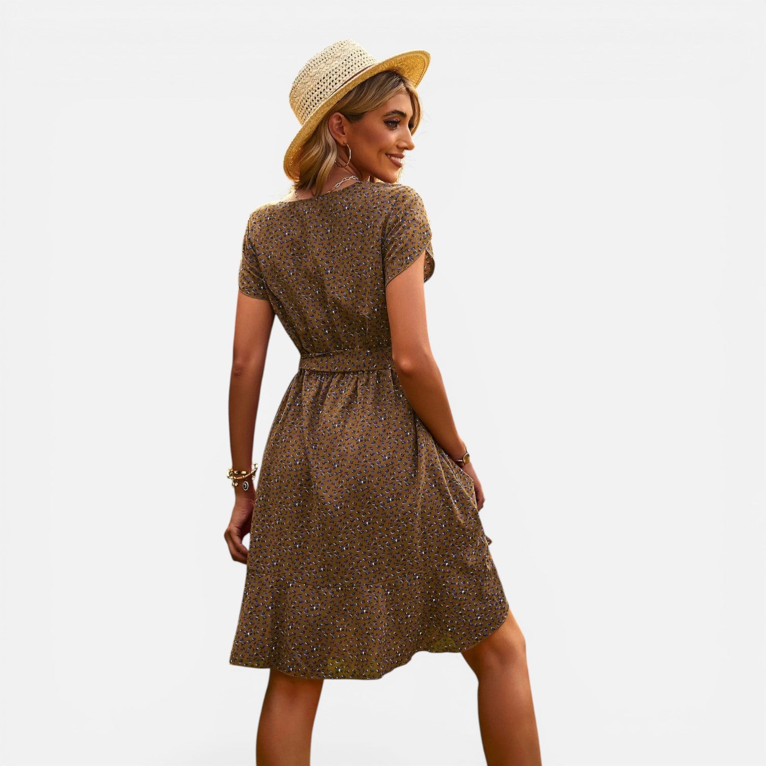Atelier Rivelle | Robe d’été femme floral taille haute plissée confort casual