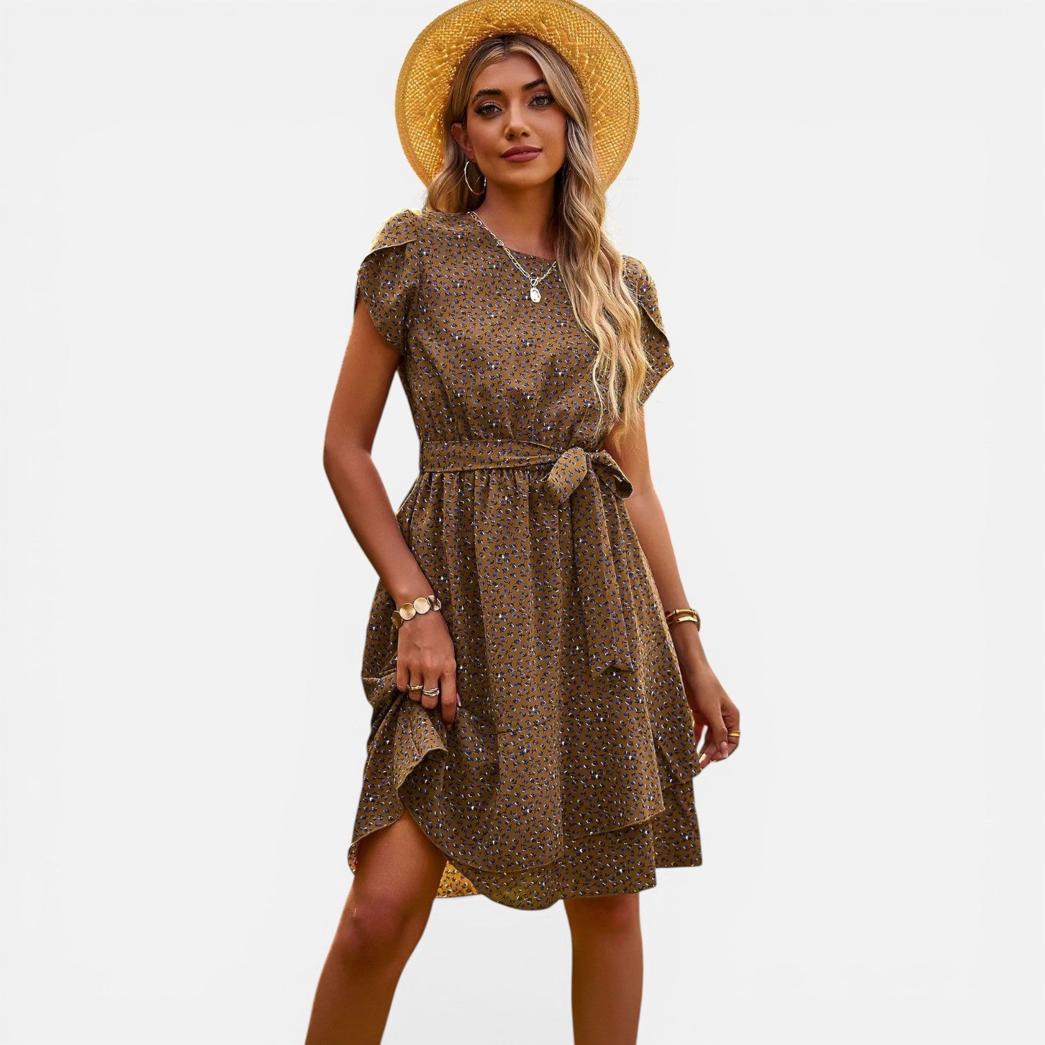 Atelier Rivelle | Robe d’été femme floral taille haute plissée confort casual