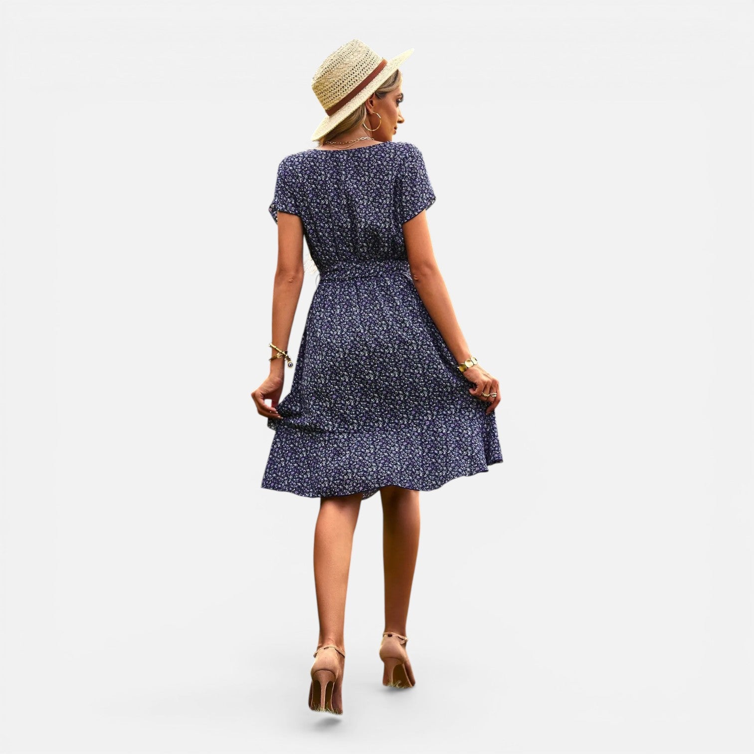 Atelier Rivelle | Robe d’été femme floral taille haute plissée confort casual