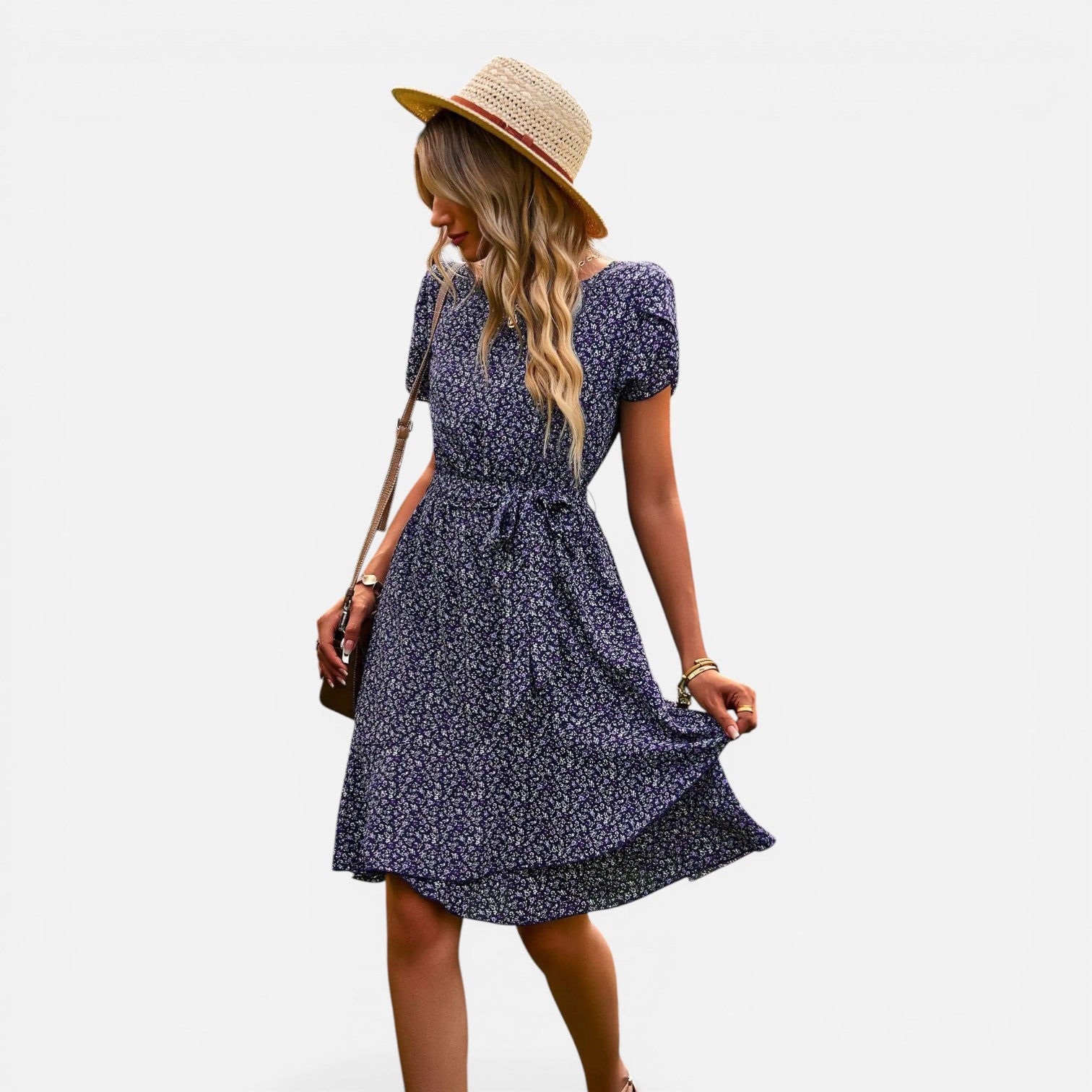 Atelier Rivelle | Robe d’été femme floral taille haute plissée confort casual