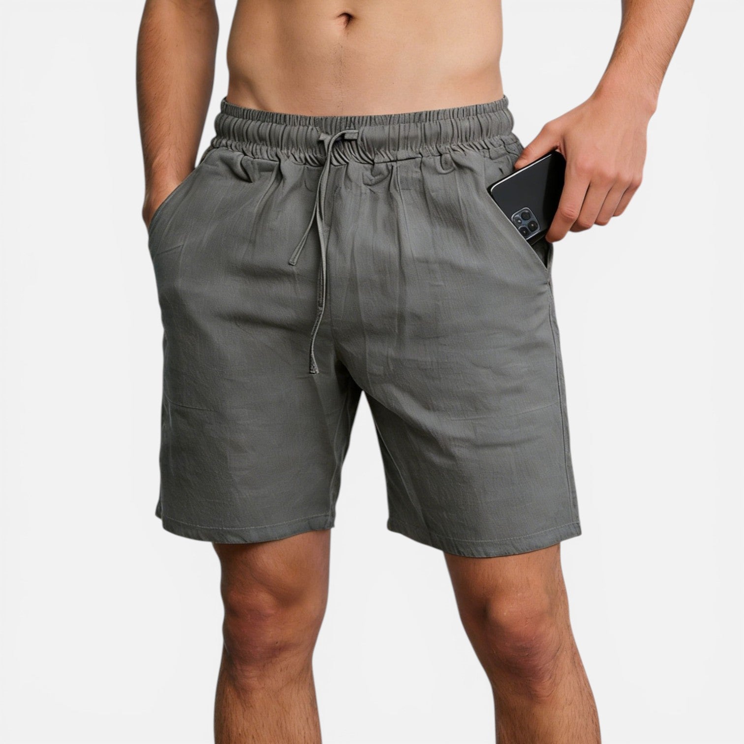 Atelier Rivelle | Short Homme Lin Été Léger Respirant Taille Élastique Confort