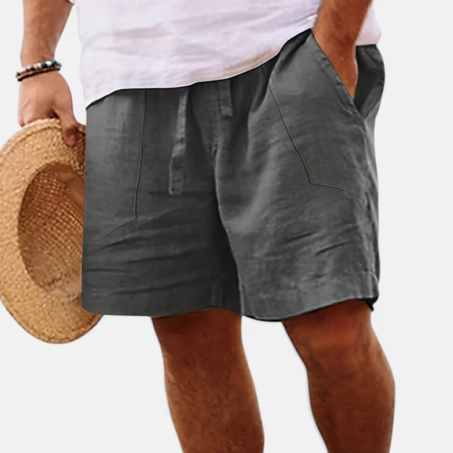 Atelier Rivelle | Short Homme Lin Été Léger Respirant Taille Élastique Confort