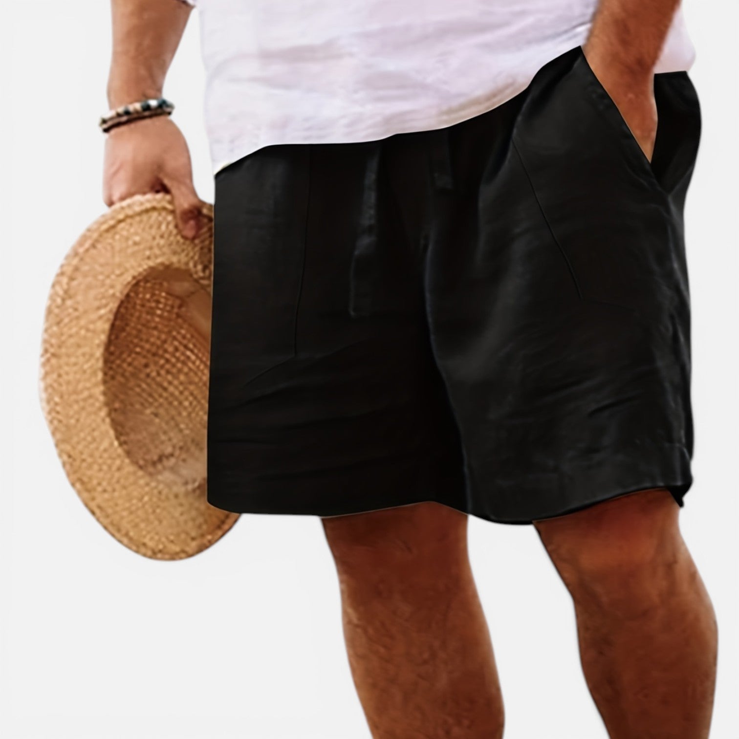 Atelier Rivelle | Short Homme Lin Été Léger Respirant Taille Élastique Confort