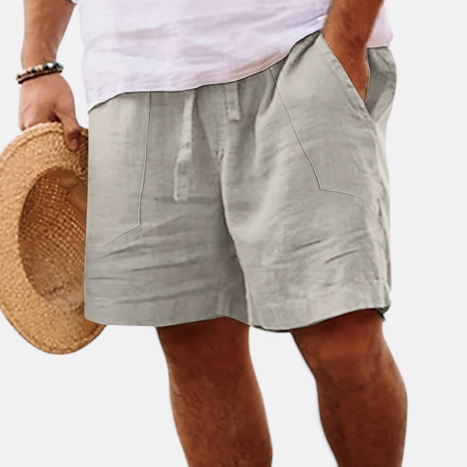 Atelier Rivelle | Short Homme Lin Été Léger Respirant Taille Élastique Confort