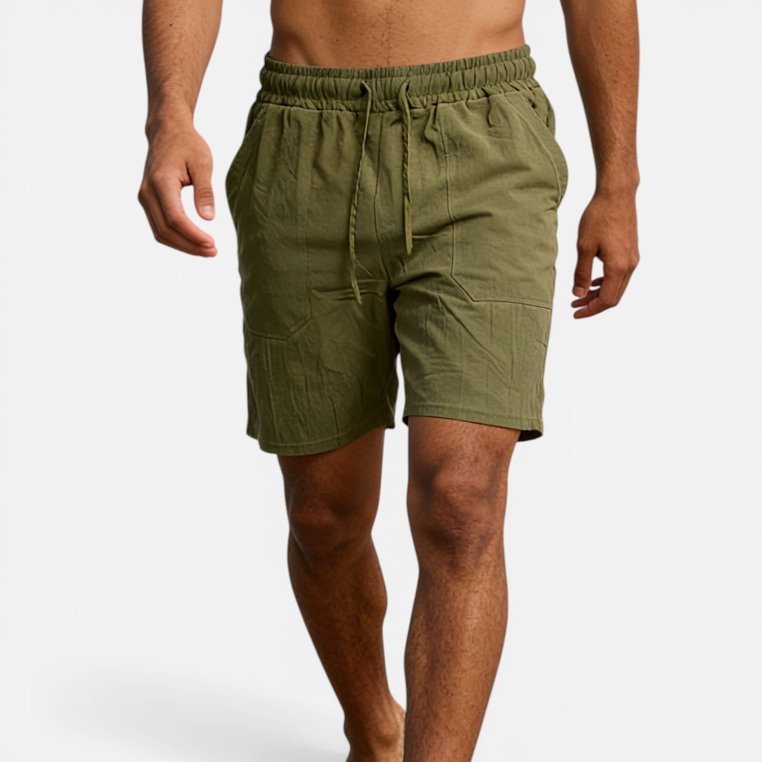 Atelier Rivelle | Short Homme Lin Été Léger Respirant Taille Élastique Confort