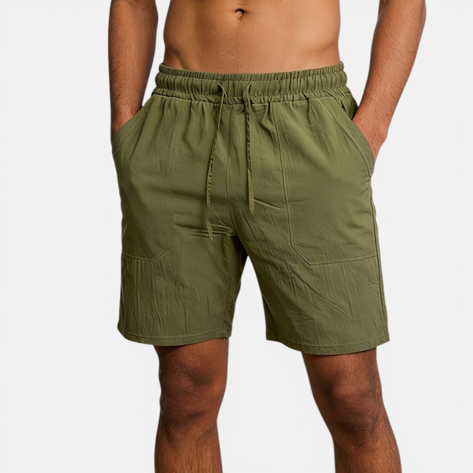 Atelier Rivelle | Short Homme Lin Été Léger Respirant Taille Élastique Confort