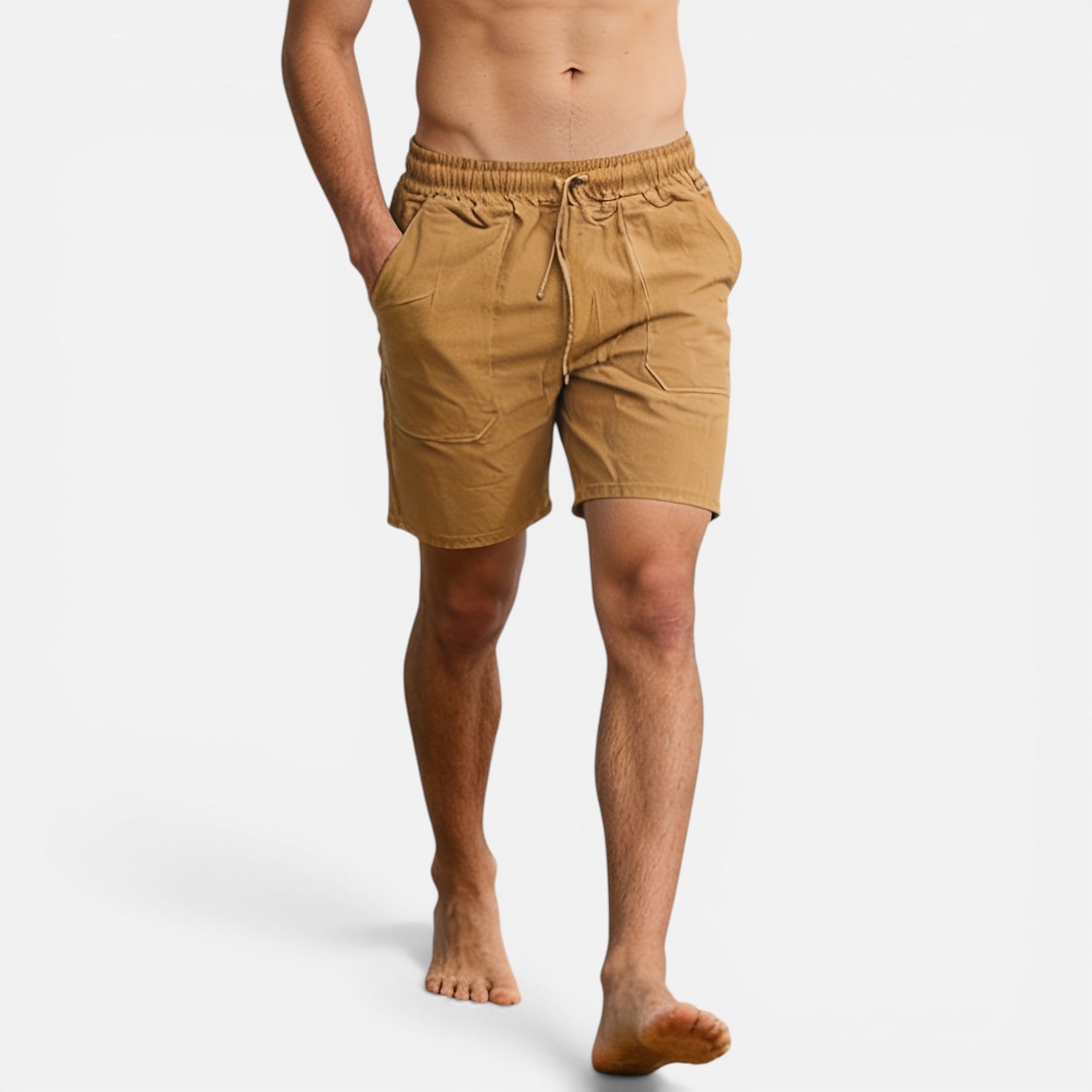 Atelier Rivelle | Short Homme Lin Été Léger Respirant Taille Élastique Confort