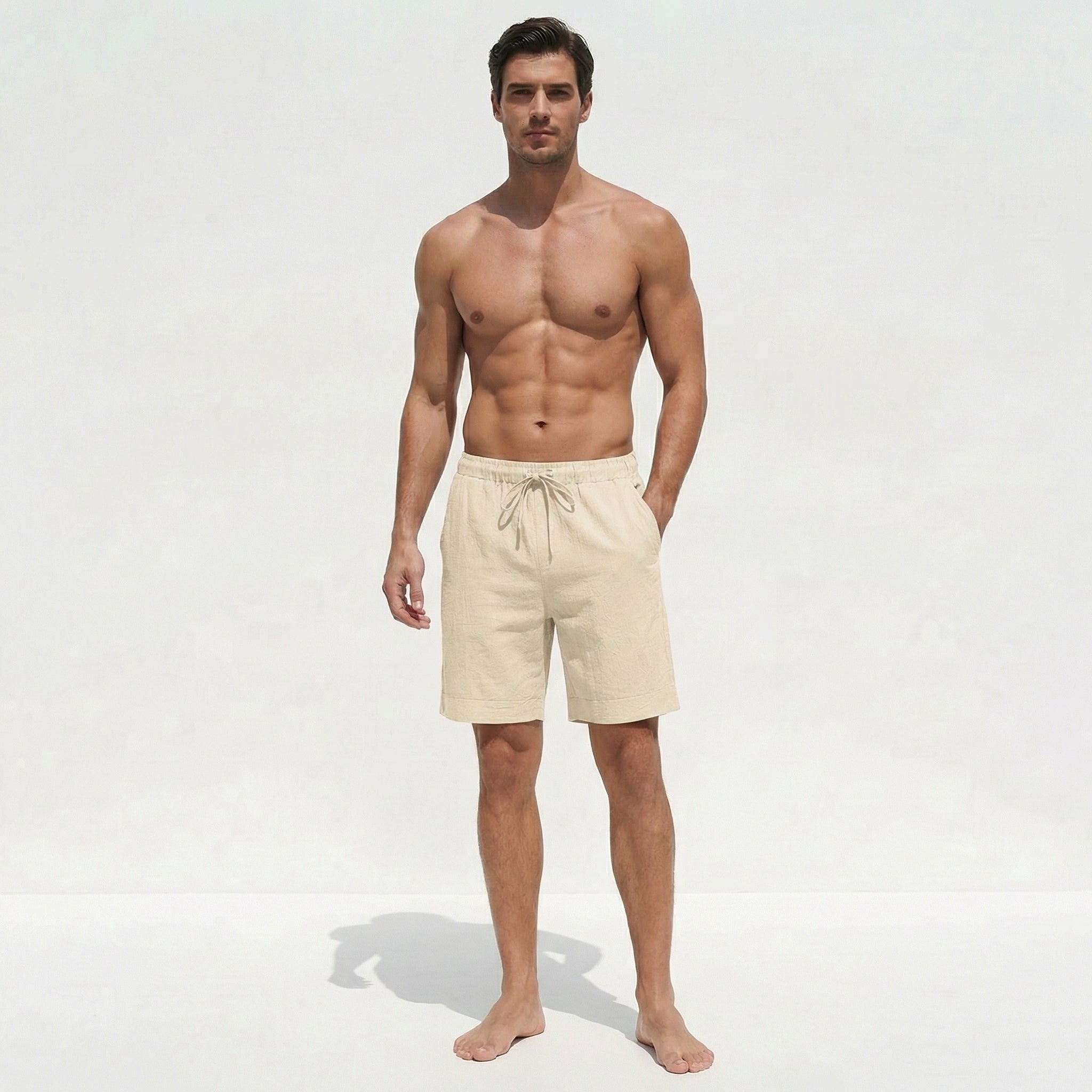 Atelier Rivelle | Short en Lin Homme Été Respirant Taille Élastique Plage