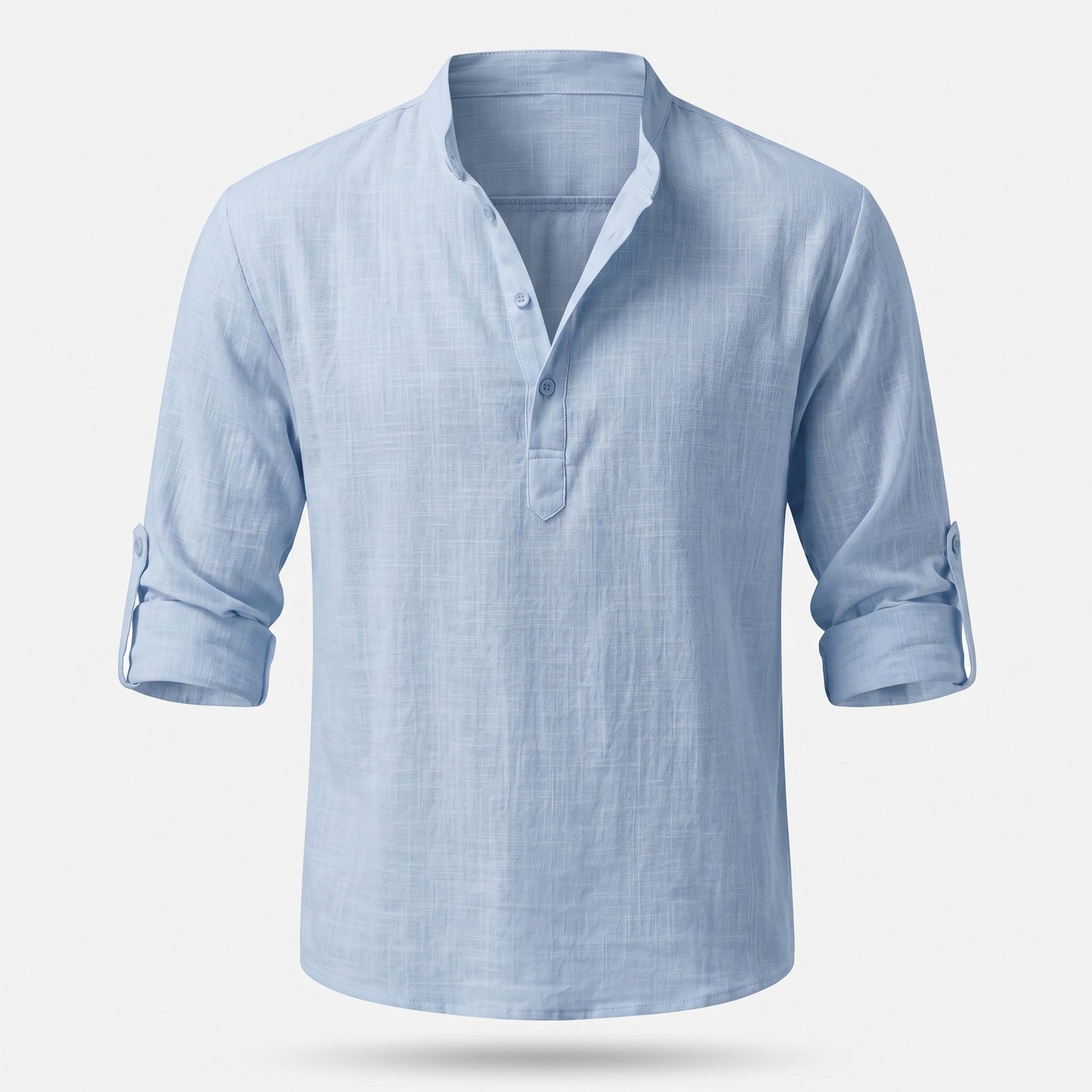 Atelier Rivelle | Chemise Lin Homme Été Col Montant Décontracté Léger