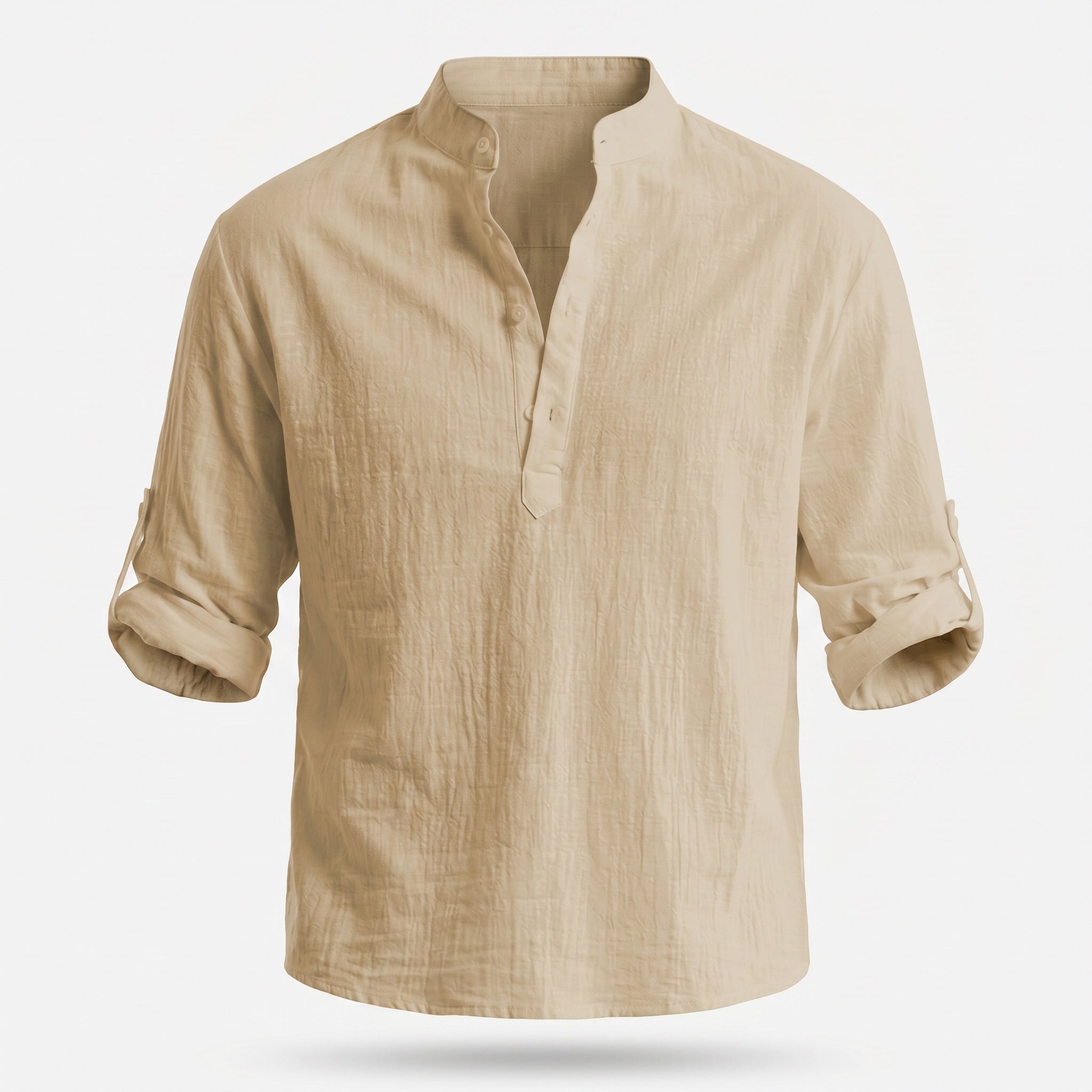 Atelier Rivelle | Chemise Lin Homme Été Col Tunisien Légère Respirante