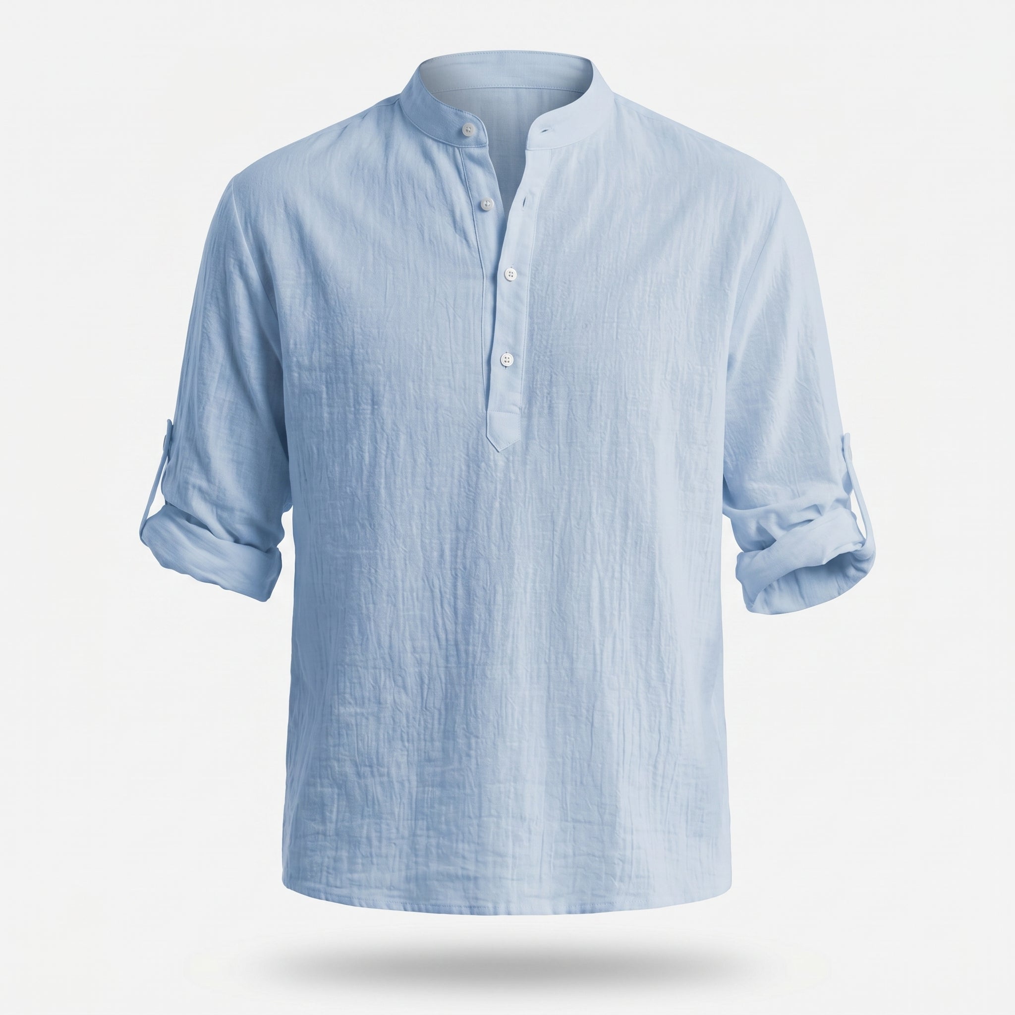 Atelier Rivelle | Chemise Lin Homme Été Col Tunisien Légère Respirante