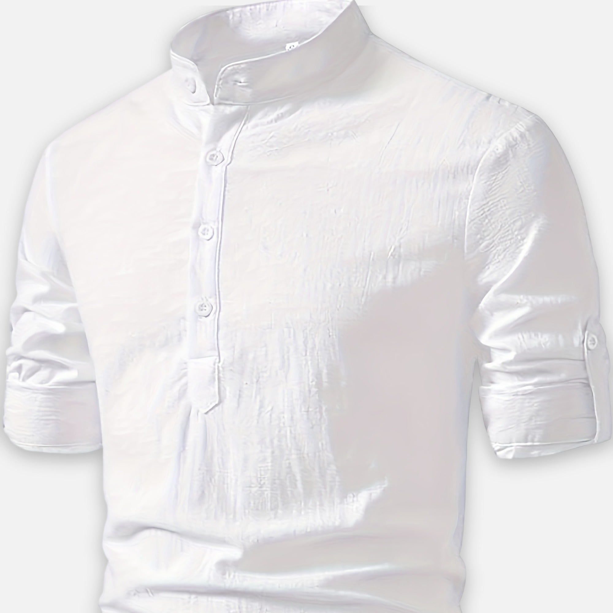 Atelier Rivelle | Chemise Lin Homme Été Col Tunisien Légère Respirante