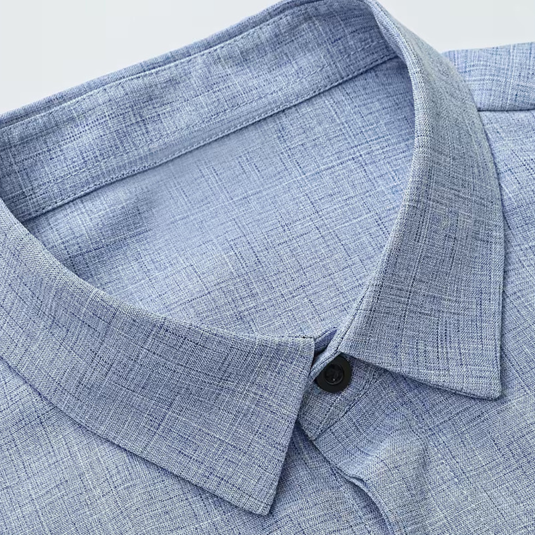 Atelier Rivelle | Chemise Homme Manches Courtes Été Casual Bleu Léger Confort