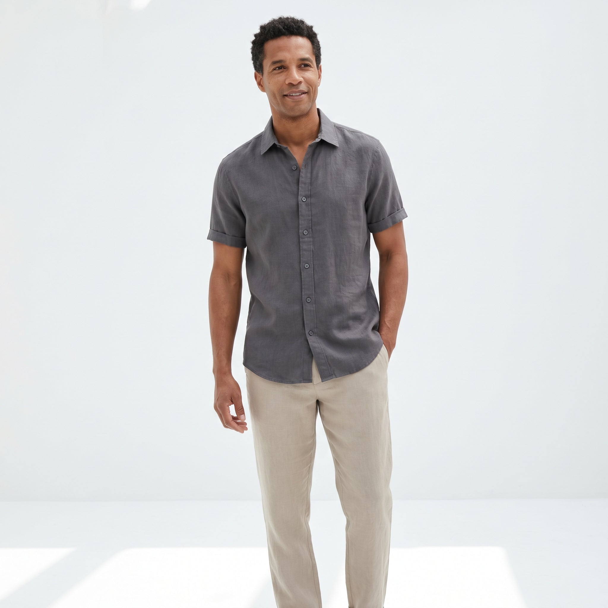Atelier Rivelle | Chemise Homme Manches Courtes Été Décontractée Légère Confort