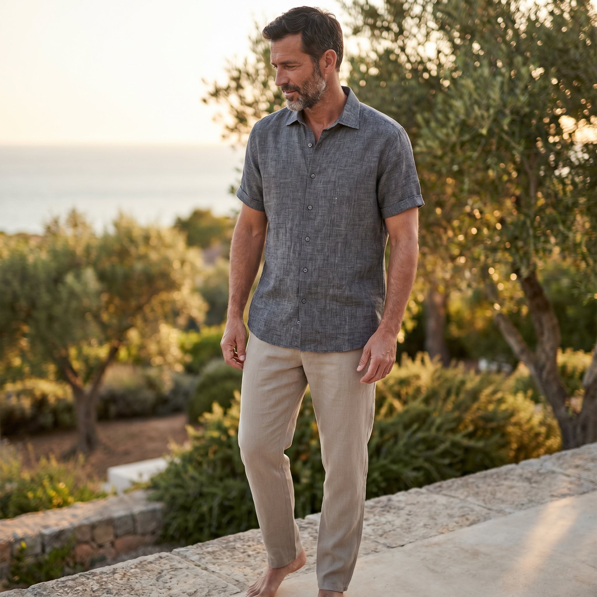 Atelier Rivelle | Chemise Homme Manches Courtes Été Décontractée Légère Confort