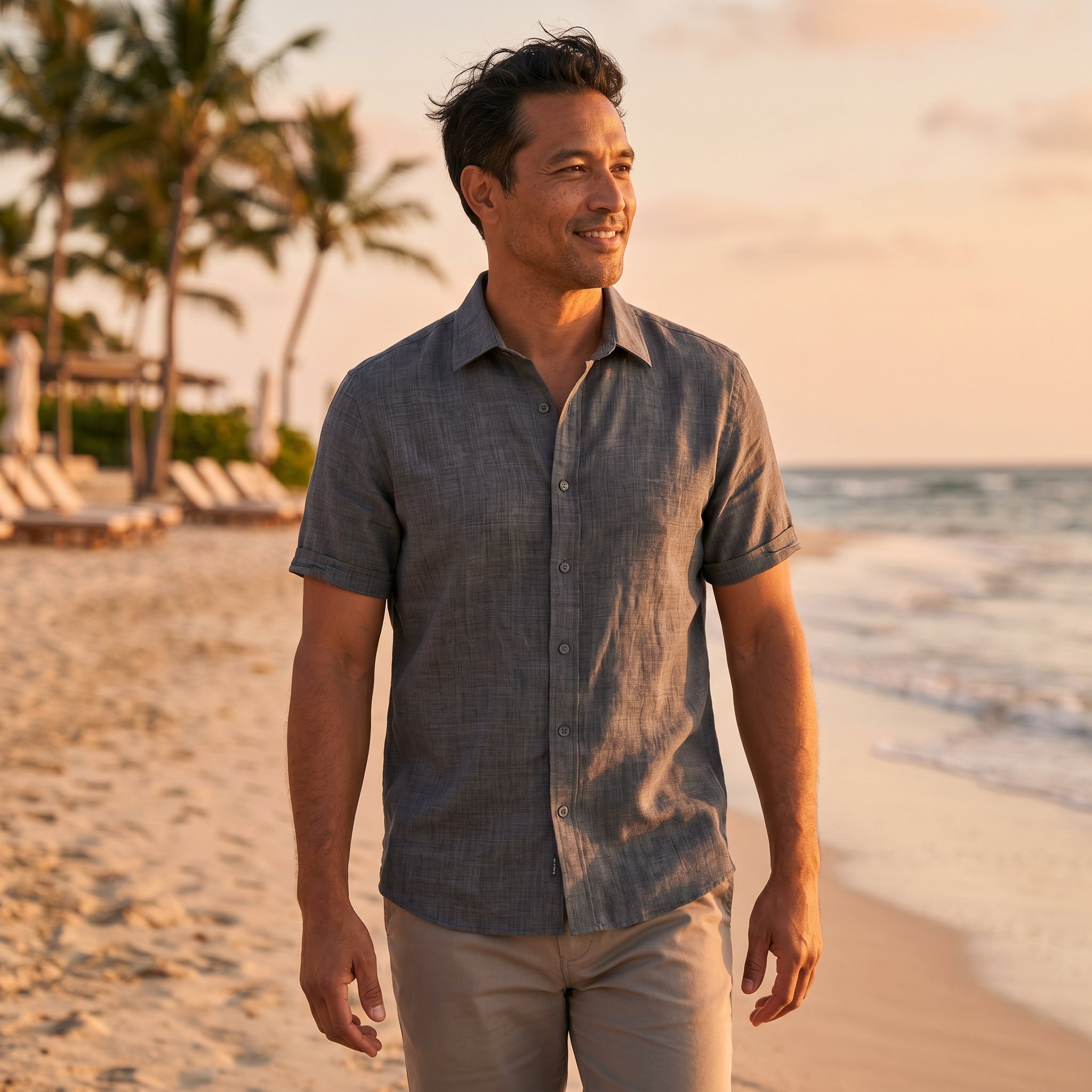 Atelier Rivelle | Chemise Homme Manches Courtes Été Décontractée Légère Confort