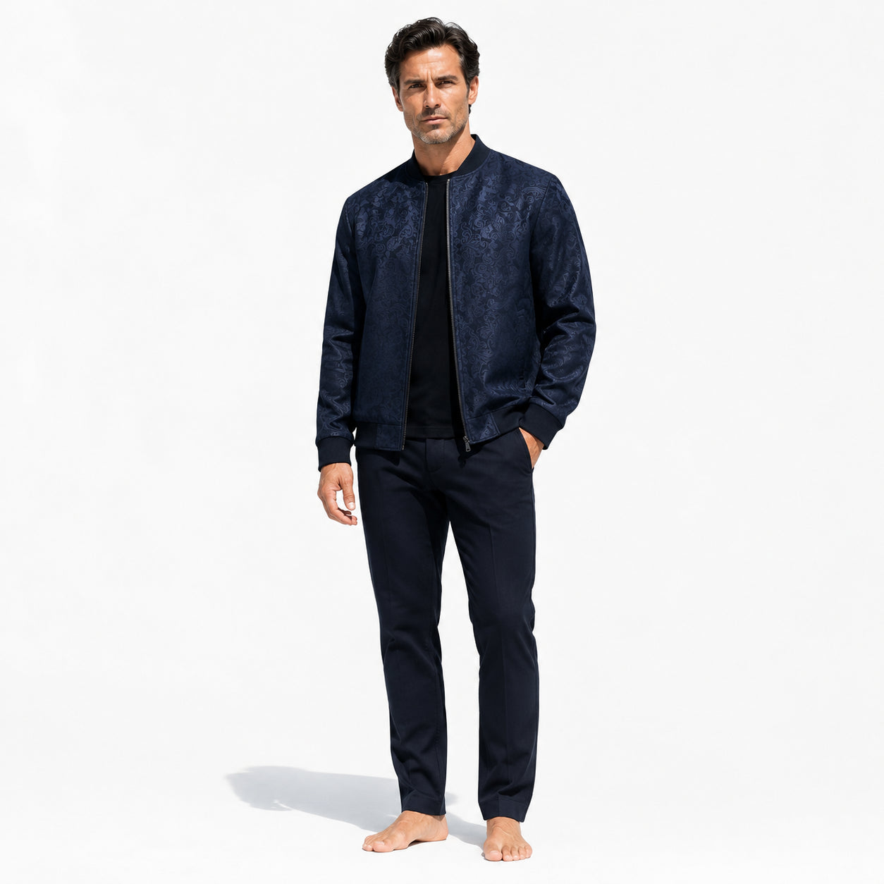 Atelier Rivelle | Veste Homme Printemps Col Baseball Style Chinois Légère