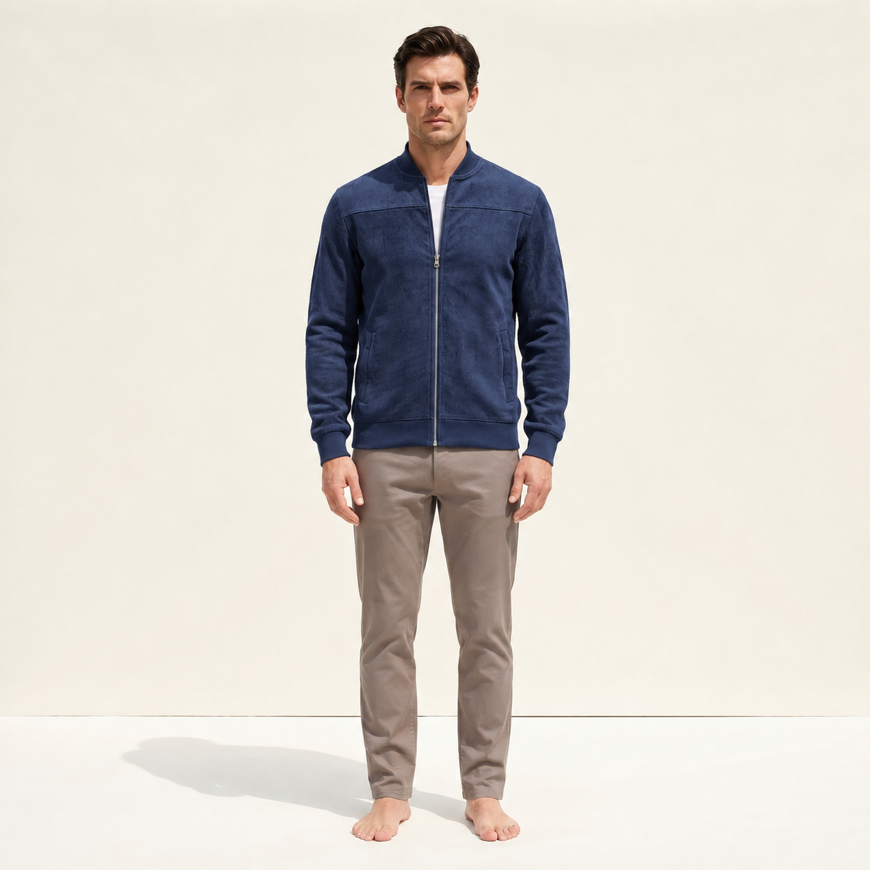 Atelier Rivelle | Veste Zippée Homme Col Montant Sport Casual Confort